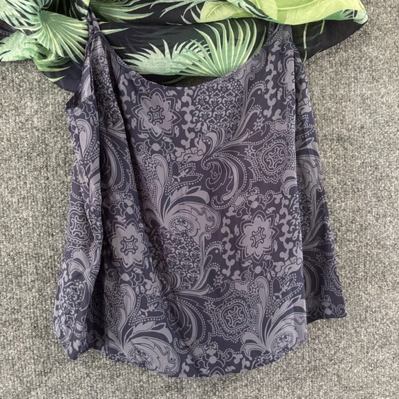 Tommy Bahama Womens Silk Button Up Top Size Small Attached Tank Tropical Palm - Picture 4 of 7